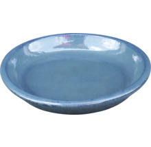 Blauwe keramische schaal