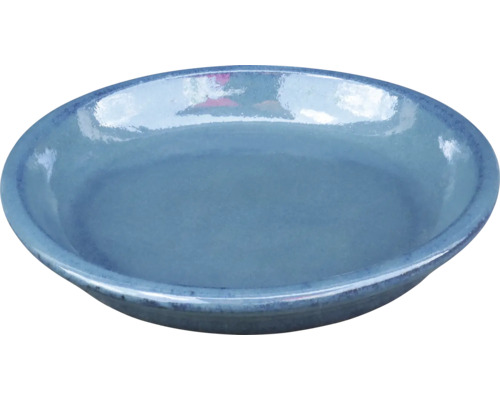 Blauwe keramische schaal