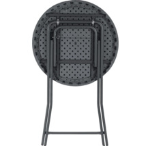 Ingeklapte ronde klaptafel met stalen frame