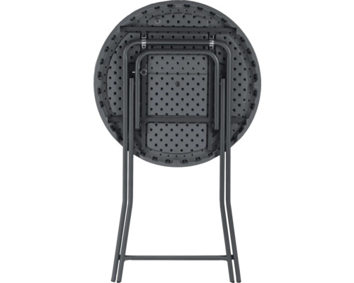 Ingeklapte ronde klaptafel met stalen frame