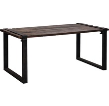 Tafel met houten blad en metalen frame