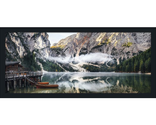 PURE LIVING Schilderij met lijst Mountain Lake View 130x60 cm