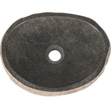 Ovale opzetwastafel van steen