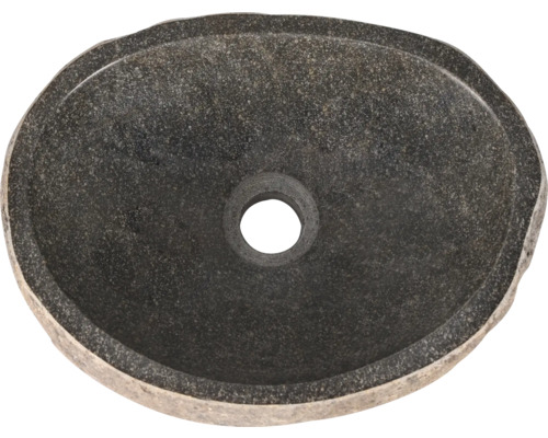 Ovale opzetwastafel van steen