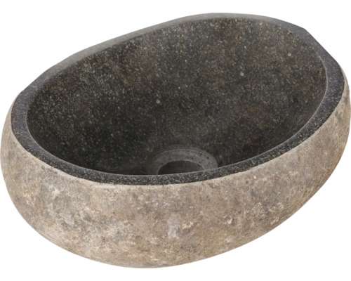 Opzetwastafel van steen, ovale vorm