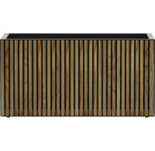 Houten plantenbak met verticale latten