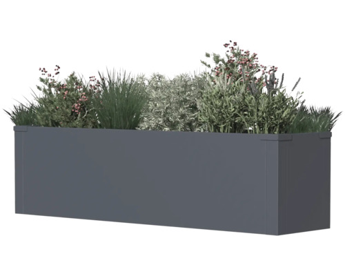 Rechthoekige plantenbak met beplanting