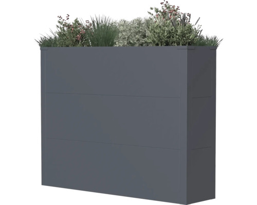Metalen plantenbak met beplanting