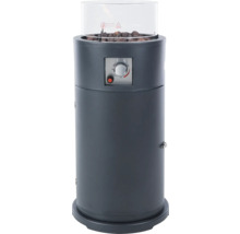 Terrasverwarmer met lavastenen en glazen opzetstuk