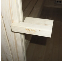 Houten deurgreep met Home Deluxe logo