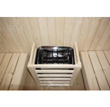 Saunakachel met houten bekleding in een sauna