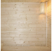 Houten sauna met lamp