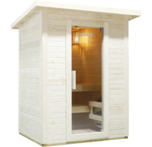 Houten sauna met glazen deur