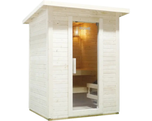 Houten sauna met glazen deur