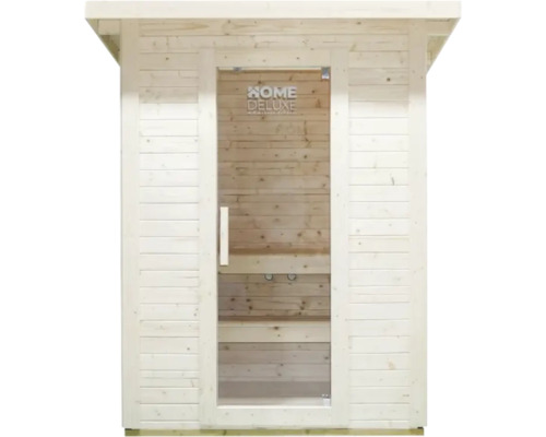 Houten sauna met glazen deur