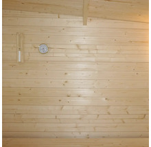 Houten sauna met thermometer en hygrometer