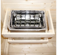 Saunakachel in een houten constructie
