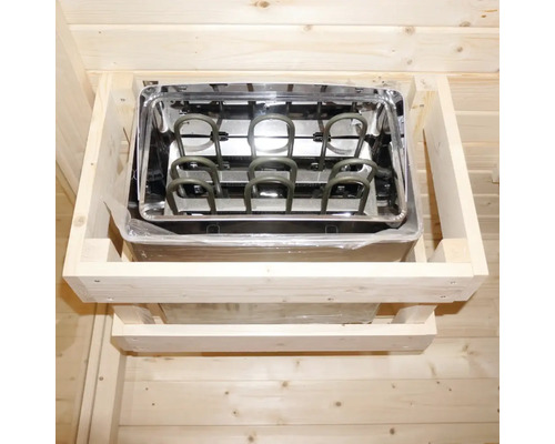 Saunakachel in een houten constructie