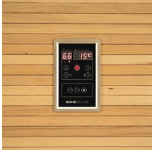 Bedieningselement van een sauna met digitaal display en knoppen voor bediening