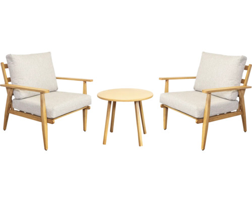 Tuinmeubelset met twee stoelen en een ronde tafel