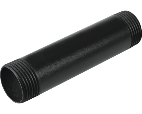 WALTECO Rusticline buis 3/4'' 100mm zwart Zwarte metalen pijpnippel met schroefdraad aan beide uiteinden