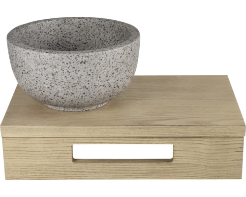 Decoratieve schaal op houten sokkel