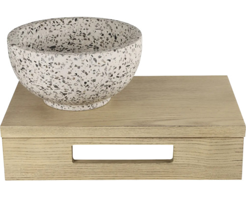 Decoratieve schaal op houten sokkel