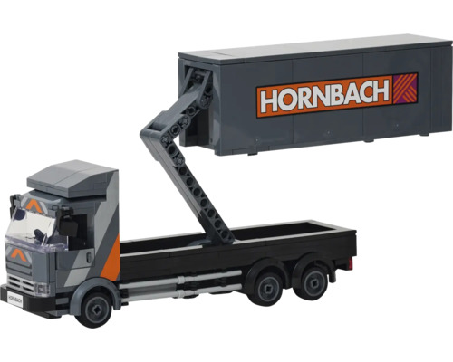 HORNBACH vrachtwagen gemaakt van bouwstenen met container