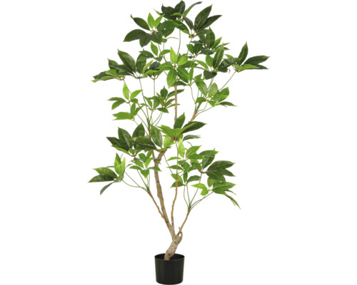 Kunstplant Kamer Aralie in pot H 150 cm Kunstboom met groene bladeren in pot