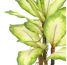 Kunstmatige Dieffenbachia met groen-witte bladeren.