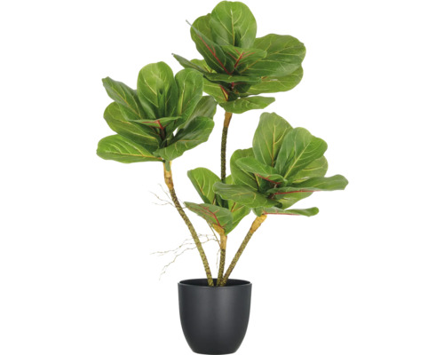 Kunstplant Ficus Lyrata in pot H 65 cm Kunstmatige vioolbladplant in pot