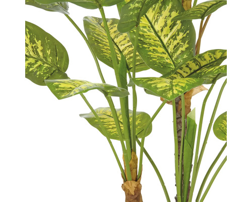 Kunstplant Dieffenbachia met groen-gele bladeren en bruine stam