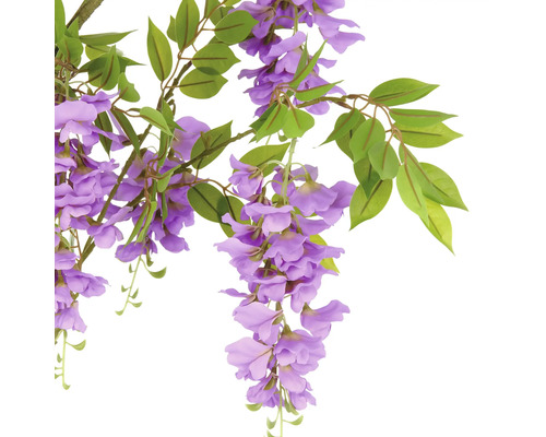 Decoratieve kunstmatige blauwe regen met bloemen en bladeren.