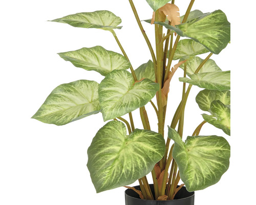 Kunstmatige kamerplant met grote bladeren in pot