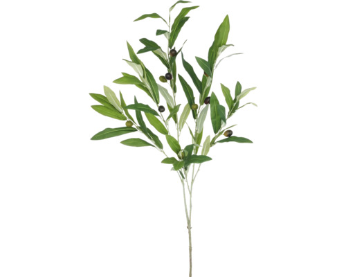Kunstplant Olijftak H 120 cm Decoratieve olijftak met bladeren en vruchten