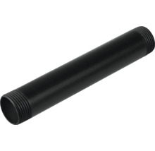 Zwarte buis met schroefdraad aan beide uiteinden