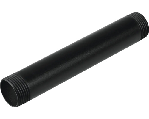 Zwarte buis met schroefdraad aan beide uiteinden