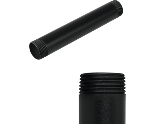 Zwarte stalen buis met schroefdraad