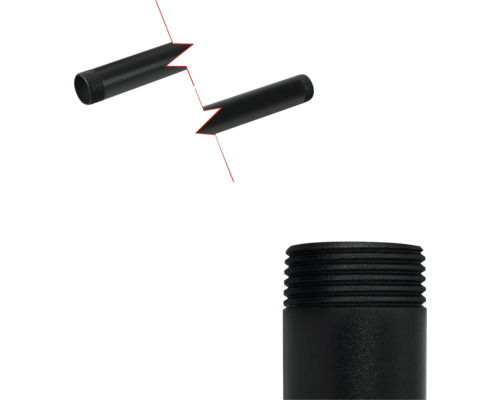 Zwarte stalen buis met schroefdraad voor sanitaire installaties