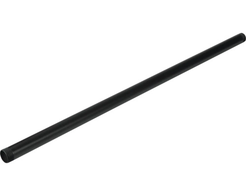 Zwarte metalen buis met schroefdraad