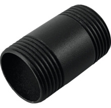 Zwarte metalen pijpnippel met schroefdraad