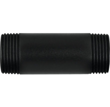 Zwarte metalen buis met schroefdraad