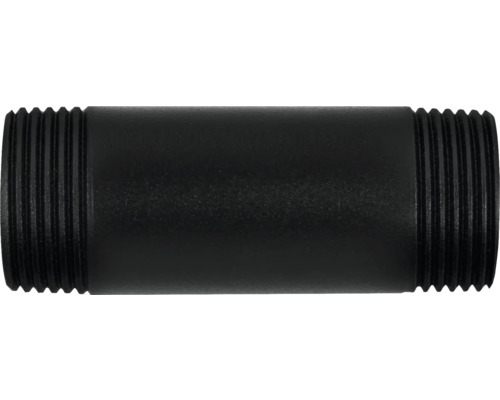 Zwarte metalen buis met schroefdraad