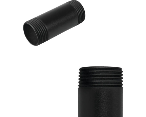 Twee buisnippels met schroefdraad voor sanitaire installaties