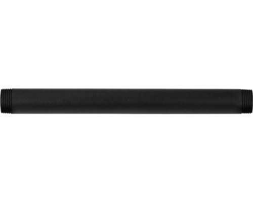 Zwarte stalen buis met schroefdraad aan beide uiteinden