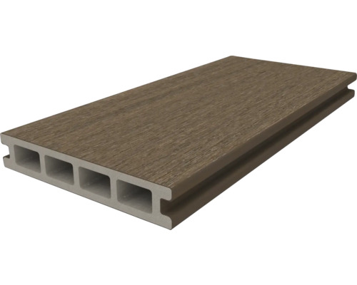 Terrasplank van hout-polymeermateriaal met holkamerprofiel