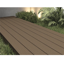 Terrasplanken van houtcomposiet in de buitenruimte