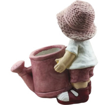 Decoratief figuur jongen met gieter als bloempot