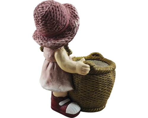 Tuindecoratie meisjesfiguur met mand