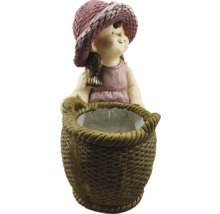 Decoratieve meisjesplantenbak van kunststeen in manddesign voor de tuin